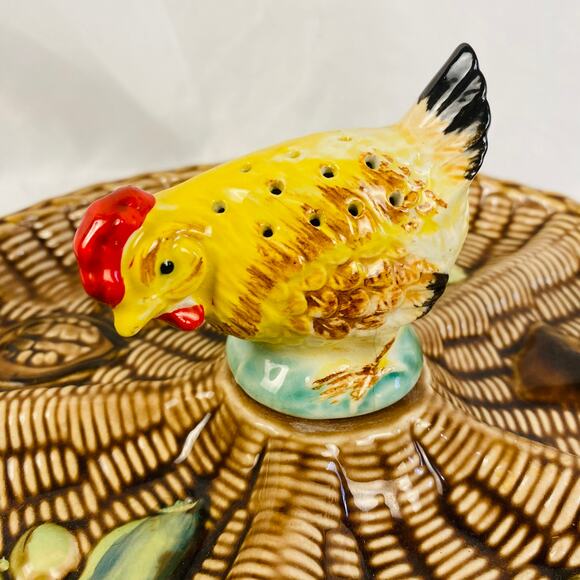 Vintage Rossini Japan MCM Ceramic Veggie Snack Tray Chicken Toothpick Holder - Picture 2 of 4